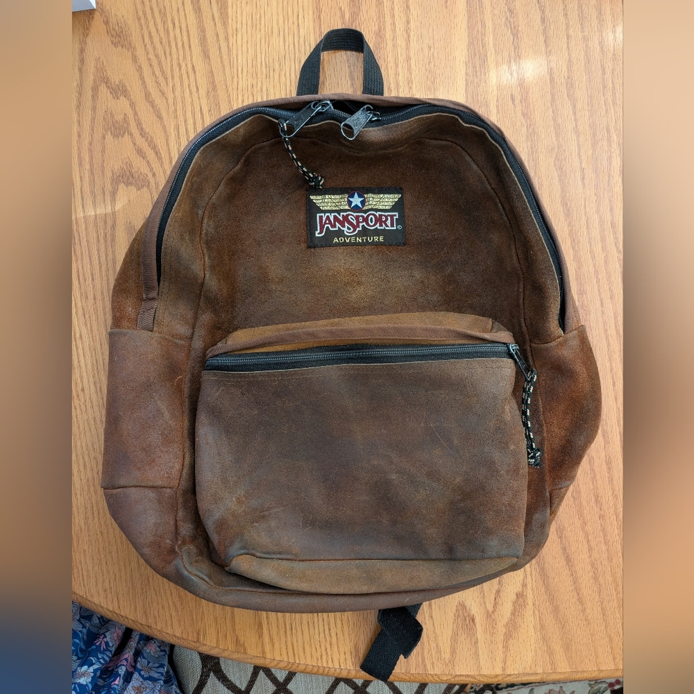Vintage Jansport Leather Suede Backpack
